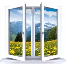 Окно ULTRA двухстворчатое 62/24 (поворотное/поворотно-откидное)