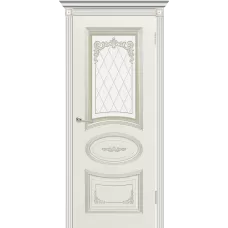 Полотно Арма (эмаль Белая + патина «Белое золото» 2000*900) со стеклом