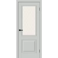 Межкомнатная дверь Классик-13 (Grey Silk White Сrystal)