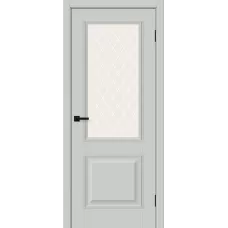 Межкомнатная дверь Классик-13 (Grey Silk White Сrystal)
