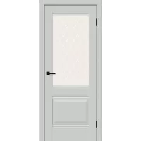 Межкомнатная дверь Прима-3 (Grey Silk White Сrystal)