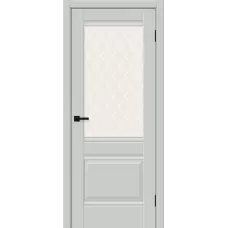 Межкомнатная дверь Прима-3 (Grey Silk White Сrystal)