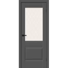 Межкомнатная дверь Прима-3 (Stormy Silk White Сrystal)