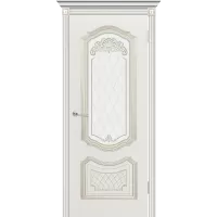 Полотно Гранада (эмаль Белая + патина «Белое золото» 2000*700) со стеклом