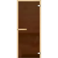 Дверь для бани Лайт (стекло Бронза) + ручка Дерево-магнит 1890*690