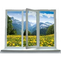 Окно ULTRA трехстворчатое 62/32 (глухое/поворотно-откидное/глухое)