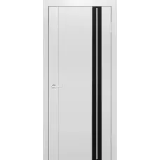 Межкомнатная дверь Микс (Эмалит аляска со стеклом Лакобель черный)
