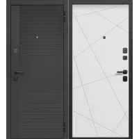 Входная дверь ПРОсемь (Сатин черный/Сатин белый 860*2050 правая)