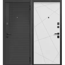 Входная дверь ПРОсемь (Сатин черный/Сатин белый 860*2050 левая)