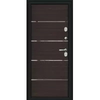 Входная дверь Thermo Лайн Букле черное/Wenge Veralinga