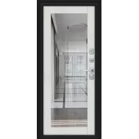 Входная дверь Флэш МФ/BChrome (Букле черное/Bianco Melinga)