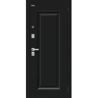 Входная дверь Флэш МФ/BChrome (Букле черное/Bianco Melinga)