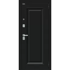 Входная дверь Флэш МФ/BChrome (Букле черное/Cappuccino Melinga)