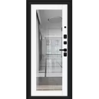 Входная дверь Флэш МФ/SBlack (Букле черное/White Silk)