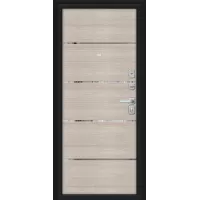 Входная дверь Лайн/BChrome (Букле черное/Cappuccino Melinga)