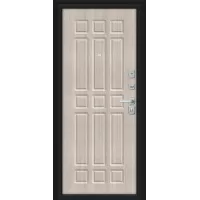 Входная дверь Мило МФ/BChrome (Букле черное/Cappuccino Melinga)