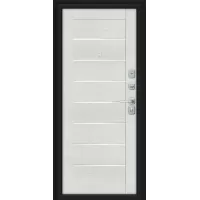 Входная дверь Техно/BChrome (Букле черное/Bianco Melinga)