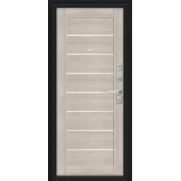 Входная дверь Техно/BChrome (Букле черное/Cappuccino Melinga)