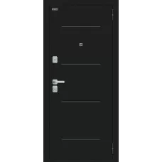 Входная дверь Техно/BChrome (Букле черное/Bianco Melinga)