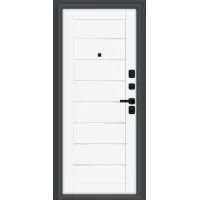 Входная дверь Техно/SBlack (Старк антрацит/White Silk)