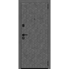 Входная дверь Кьюб/SBlack (Slate Art/Snow Art)