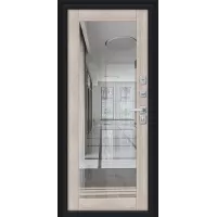 Входная дверь Thermo Флэш МФ/BChrome (Букле черное/Cappuccino Melinga)