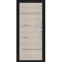 Входная дверь Thermo Лайн/BChrome (Букле черное/Cappuccino Melinga)