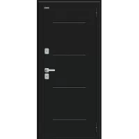 Входная дверь Thermo Лайн/BChrome (Букле черное/Wenge Melinga)