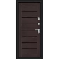 Входная дверь Thermo Техно Д2/BChrome (Букле черное/Wenge Melinga)