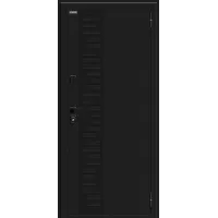 Входная дверь Thermo Техно Д2/SBlack (Букле черное/White Silk)