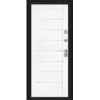 Входная дверь Thermo Техно Декор-2 (Букле черное/Snow Melinga)