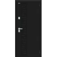 Входная дверь Thermo Техно Декор-2 (Букле черное/Snow Melinga)