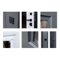 Входная дверь Titanium с окном и английской решеткой (терморазрыв 3к)