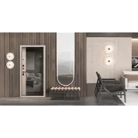 Входная дверь Беркут с зеркалом (Дуб галиф натуральный)