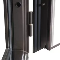 Входная дверь Аляска с окном и лазерной резкой (терморазрыв)