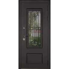 Входная дверь Аляска с окном и лазерной резкой (терморазрыв)