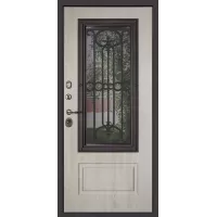 Входная дверь Аляска с окном и лазерной резкой (терморазрыв)